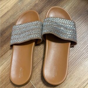 Mossimo Supply Co. Tan Sandals with Silver Detail